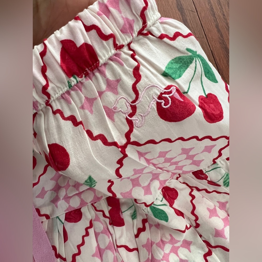 Peter Alexander Pink Cherry Patterned Ruffle Shor… - image 5